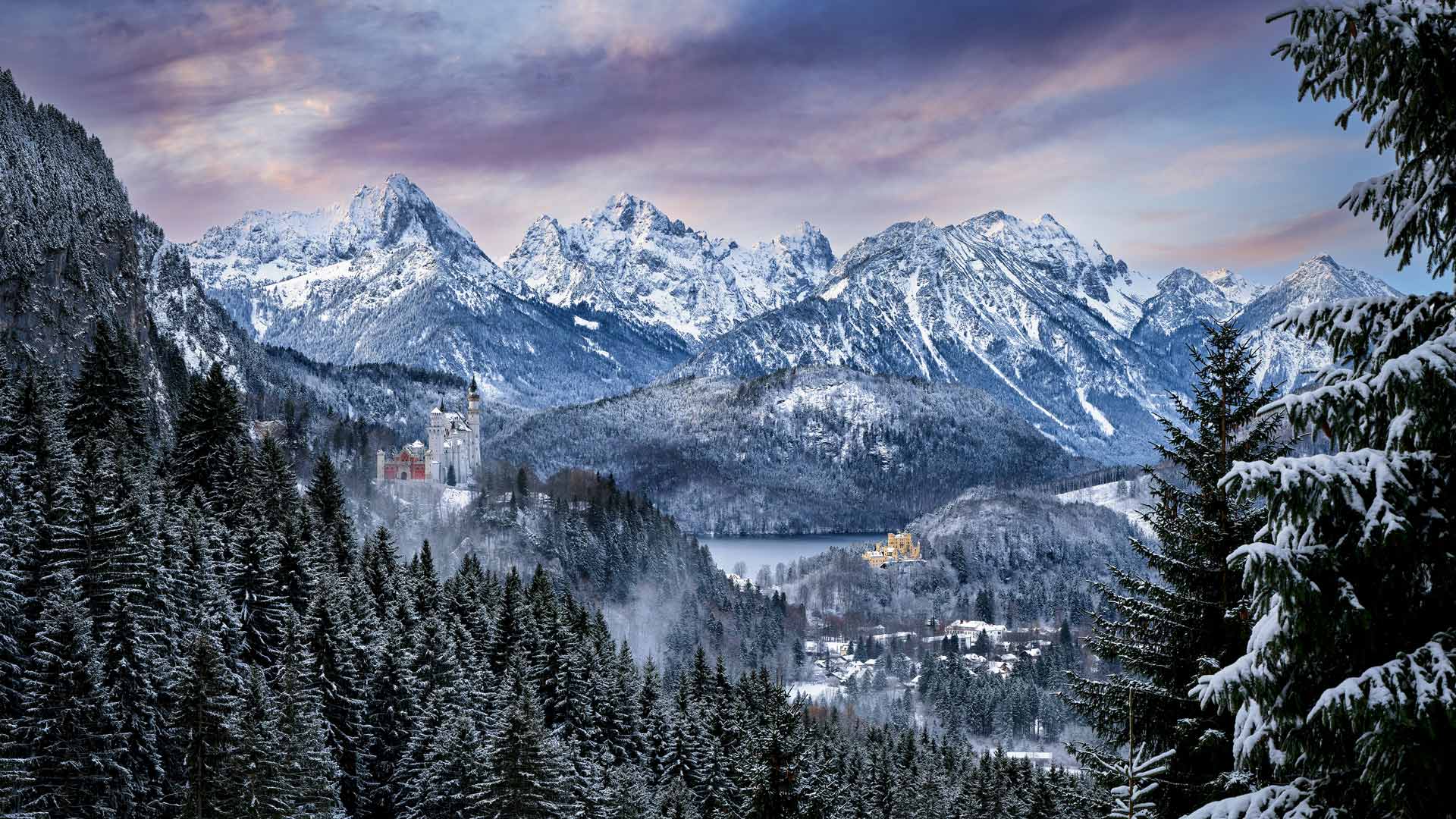 Neuschwanstein and Hohenschwangau castles, Bavaria, Germany