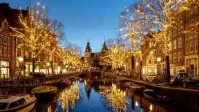 Spiegelgracht canal in Amsterdam, Netherlands