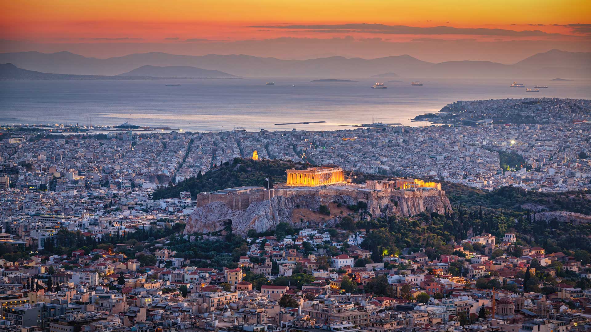 Athens and the Acropolis, Greece