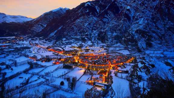 A cozy winter village