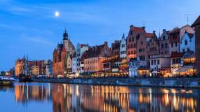 Gdańsk on the banks of the Motława river, Poland