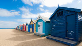 Cabinas de baño en Brighton Beach, Melbourne, Victoria, Australia