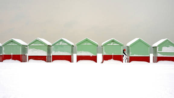 Summer huts in winter