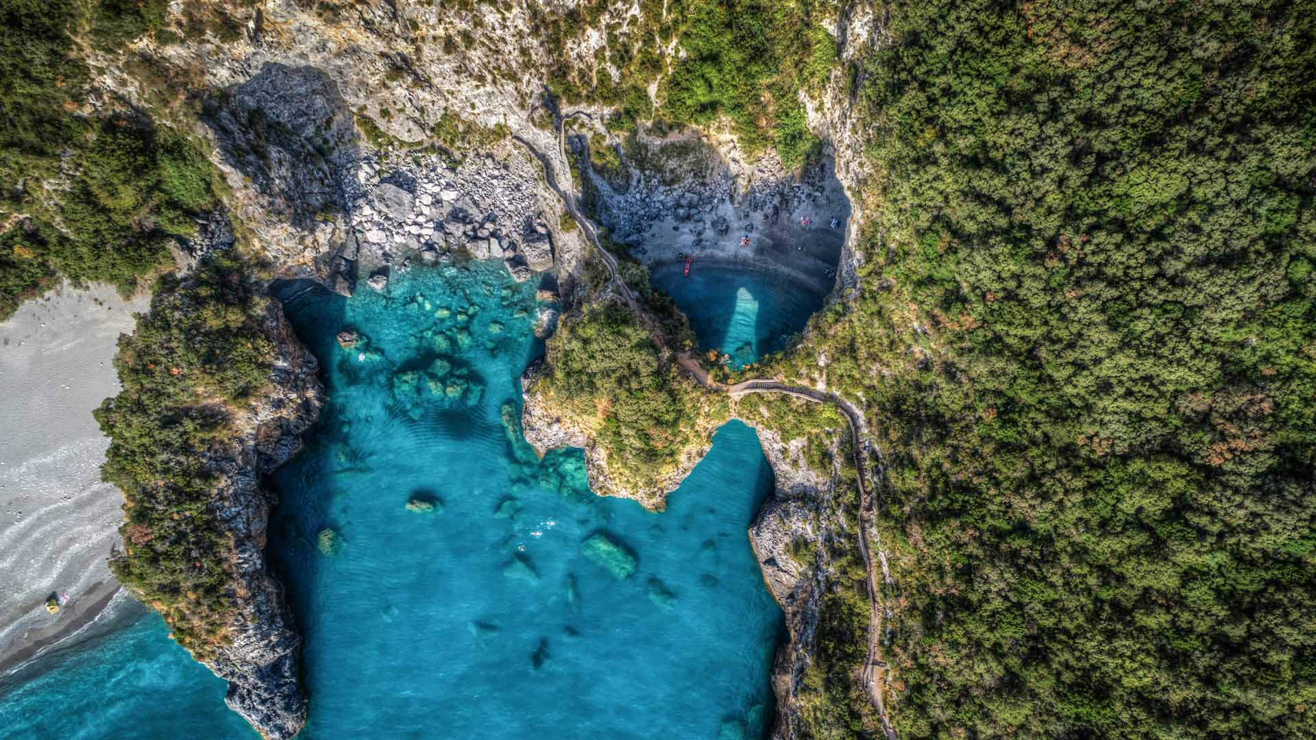 Playa de Arcomagno, Calabria, Italia