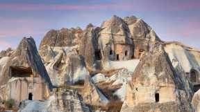Fairy chimneys and cave dwellings in Cappadocia, Türkiye