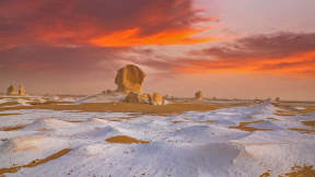エジプト 白い砂漠の夕焼け
