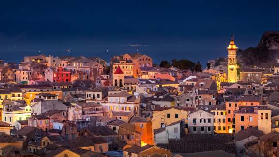 Corfu at night, Greece
