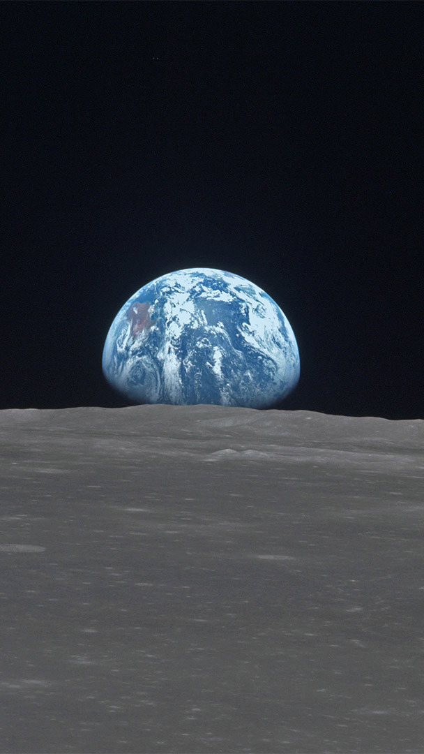 Premium Photo | Earthrise seen from the lunar surface created with  generative ai