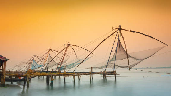 Chinese fishing nets in Kochi, India