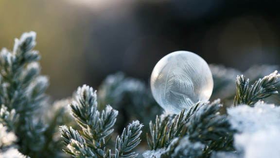 Wundervoll gefrorene Seifenblase
