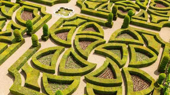 Formal garden at Château de Villandry, Loire Valley, France