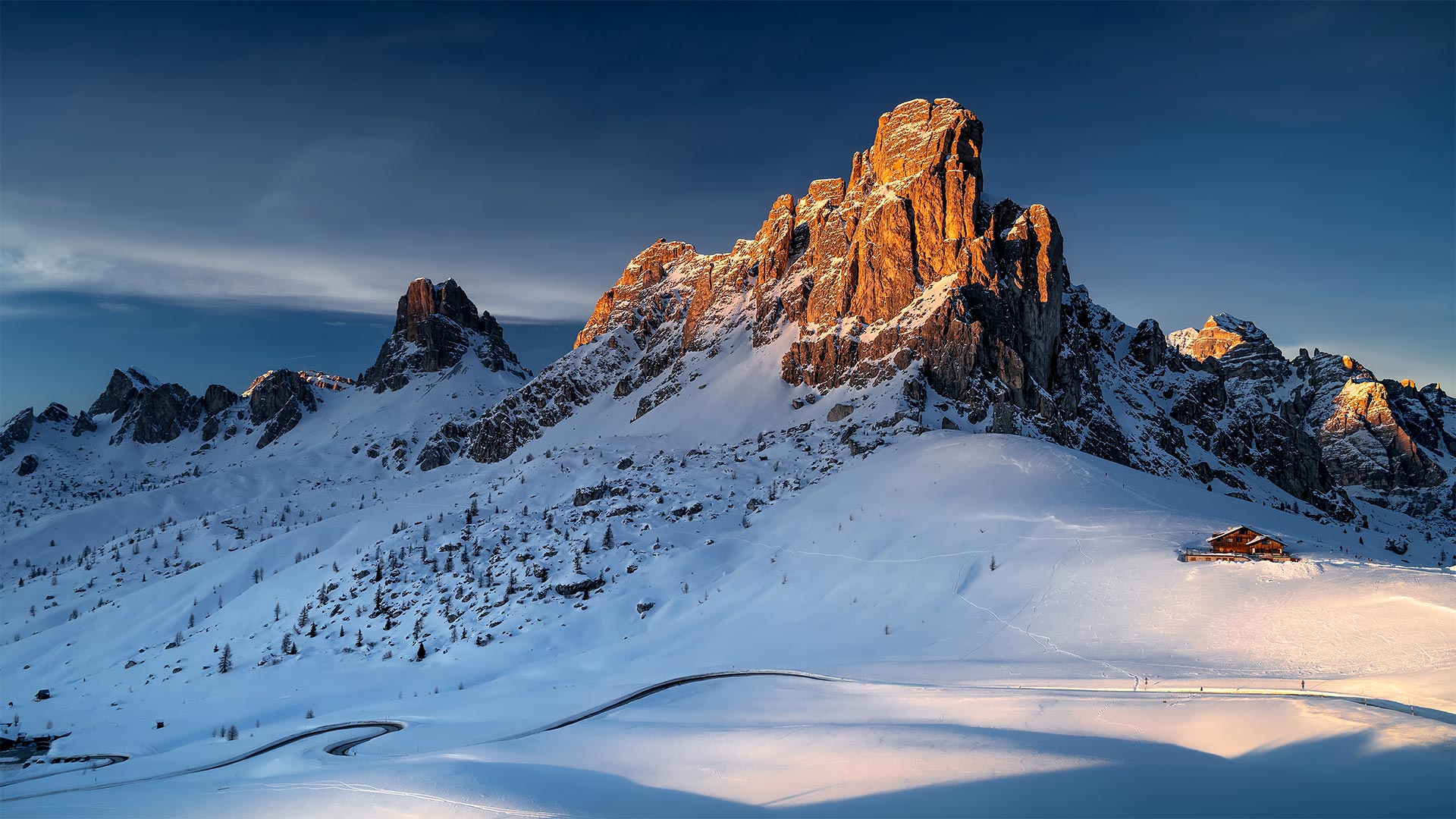 Ra Gusela peak at Giau Pass, near Cortina dAmpezzo, Italy
