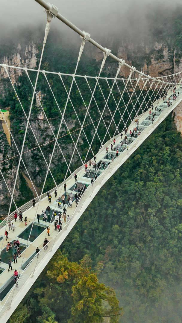 Glass footbridge in Zhangjiajie, China