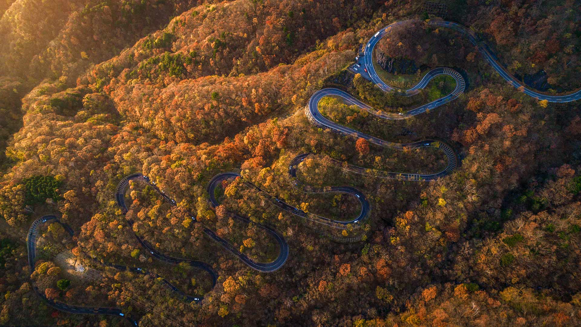 Irohazaka Road en otoño, Nikko, Tochigi, Japón