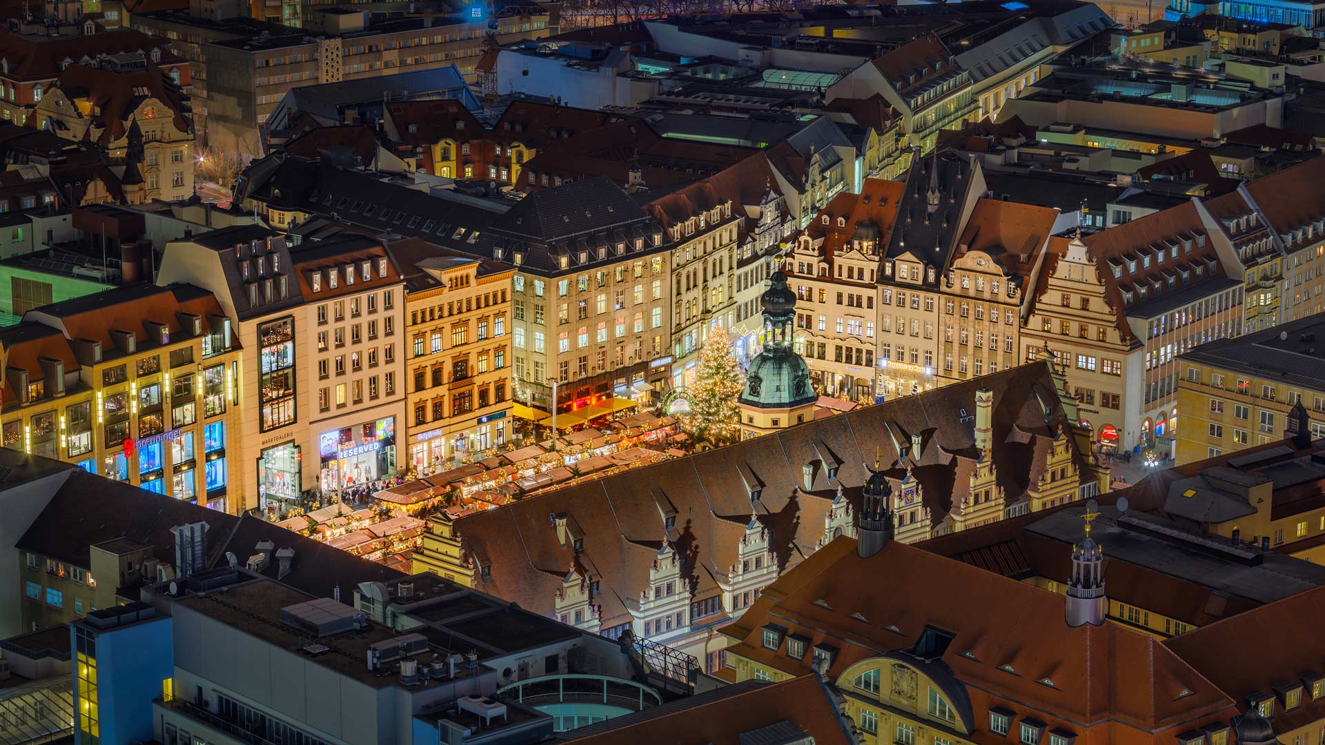Mercado navideño en Leipzig, Alemania