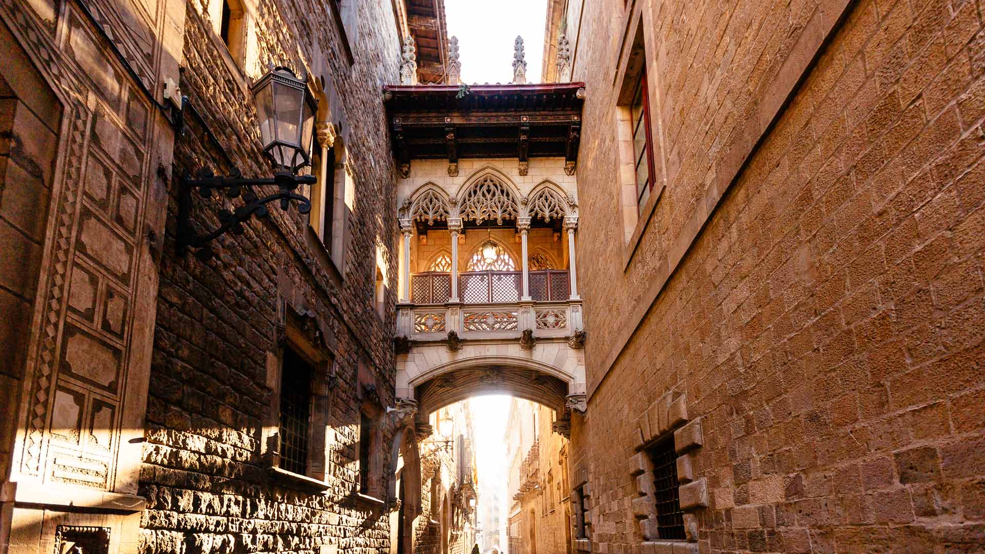 Pont del Bisbe, Barrio Gótico de Barcelona, España