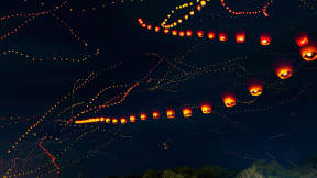 Lanterns alight in Pingxi