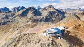 Cable car station on Piz Nair mountain, Graubünden, Switzerland