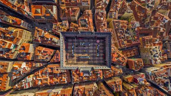 Vue aérienne de la Plaza Mayor, Madrid