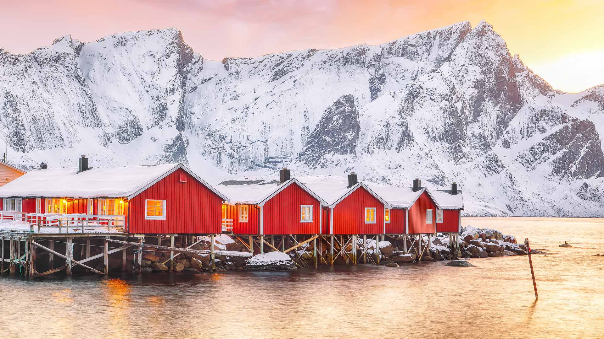 Bing image: Traditional red fishermens cabins, Reine, Norway - Bing ...