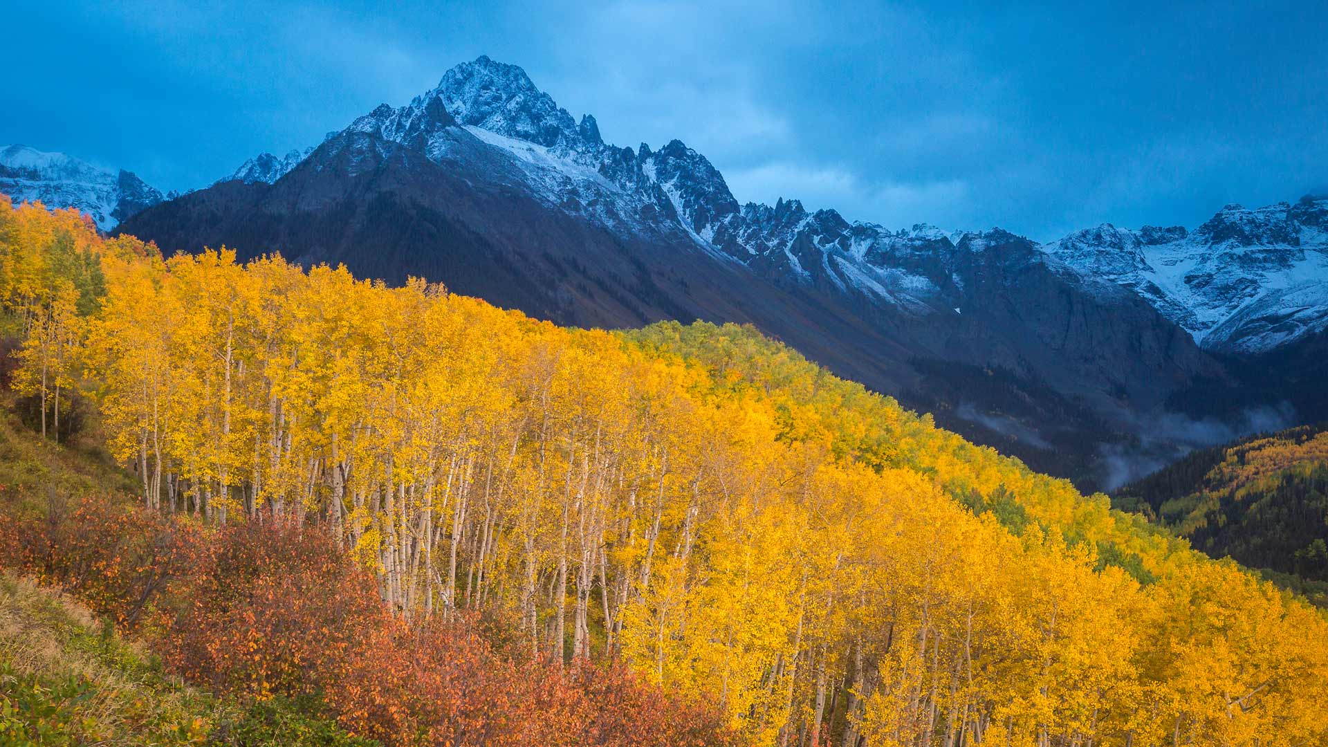 Fall colors below Mount Sneffels near Ridgway, Colorado