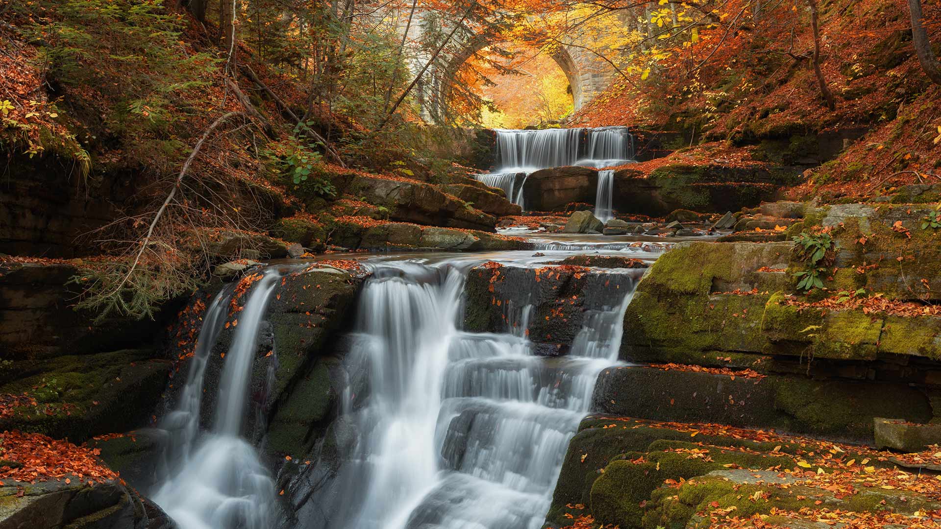 Autumn waterfalls near Sitovo, Plovdiv Province, Bulgaria