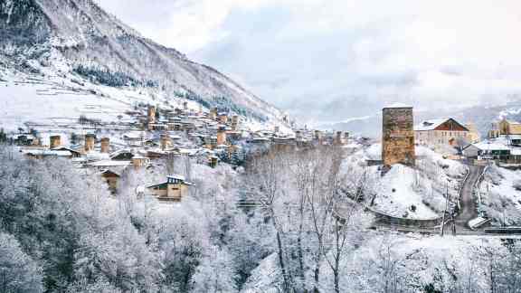Medieval towers in Mestia, Upper Svaneti, Georgia