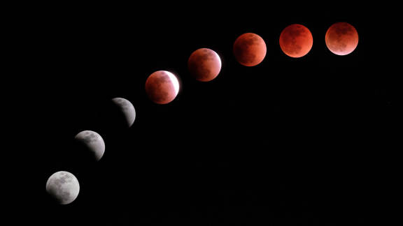 Composite image of a lunar eclipse