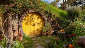 Decorado de pel&iacute;culas de Hobbiton, Matamata, Nueva Zelanda