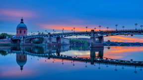 Pont Saint-Pierre et le dôme de la Grave, Toulouse