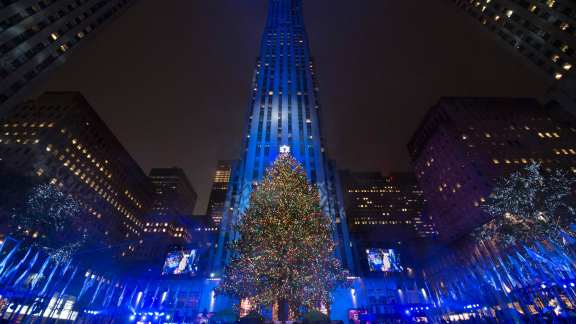Rockefeller em volta da árvore de Natal