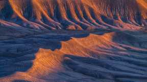 Sandstone formations in the badlands near Caineville, Utah