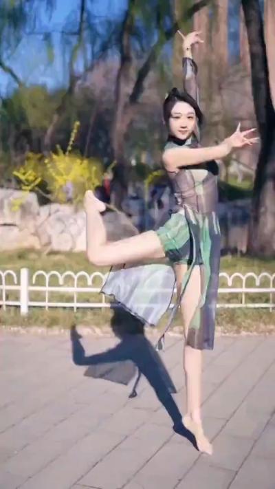 Sexy and elegant oriental peacock dance