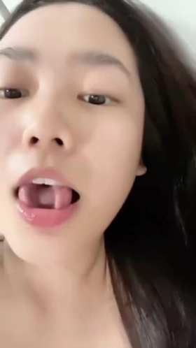 Girl's tongue dances short MP4 video