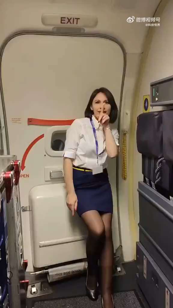 flight attendant open the door short MP4 video