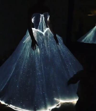Claire Danes lights up the Met Gala in a luminous dress in 2016 GIF