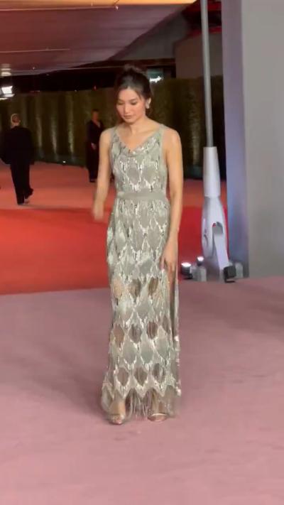 Gemma Chan at Academy Museum Gala GIF