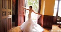 Dancing in a beautiful wedding dress GIF