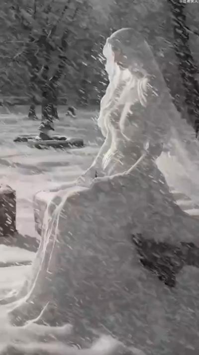 The snowman bride is as beautiful and elegant as Venus