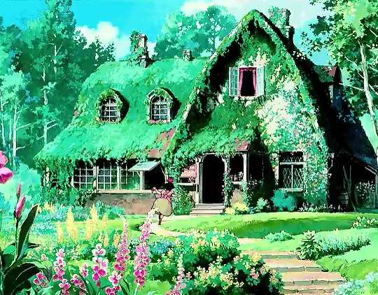 House covered with pothos GIF, Cartoon short mp4 video - GIFPoster
