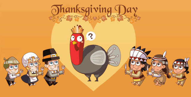 Cartoon happy thanksgiving