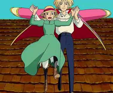  Howl's Moving Castle, overlooking the city short MP4 video