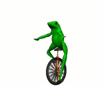 Frog riding a bike GIF