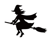 Witches ride brooms GIF