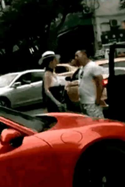 They slapped each other, and a hat got knocked off.