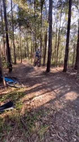 Falling while mountain biking short MP4 video