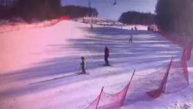 Hit someone while skiing short MP4 video