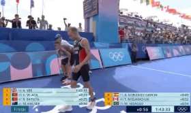 Olympic athlete throws up after swimming in the Seine short MP4 video