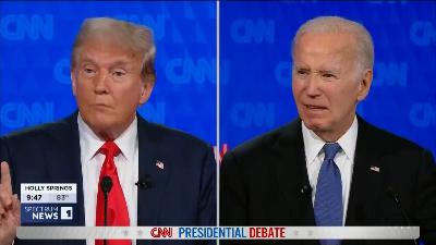 Donald Trump debates US President Joe Biden
