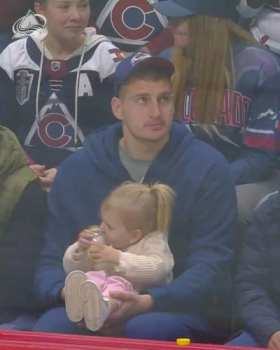 Nikola Jokic takes his daughter to watch ice hockey short MP4 video